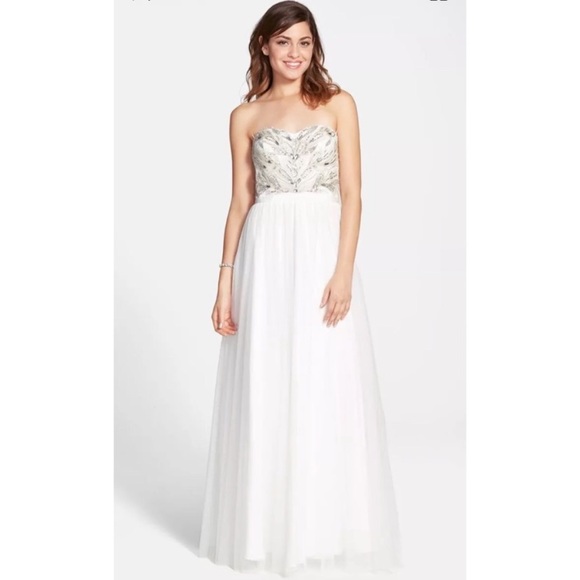 Aidan Mattox strapless beaded bodice long gown - Picture 5 of 7